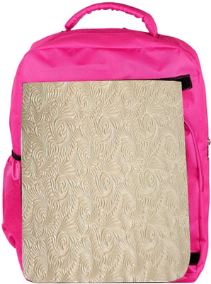 

Snoogg Eco Friendly Canvas Abstract Golden Feathers Designer Backpack Rucksack School Travel Unisex Casual Canvas Bag Bookbag Satchel 5 L Backpack(Pink)