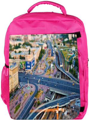 

Snoogg Eco Friendly Canvas Zig Zag Roads Designer Backpack Rucksack School Travel Unisex Casual Canvas Bag Bookbag Satchel 5 L Backpack(Pink)