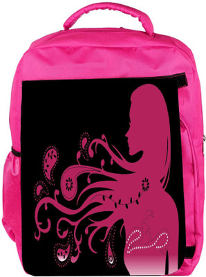 

Snoogg Eco Friendly Canvas Floral Girl Designer Backpack Rucksack School Travel Unisex Casual Canvas Bag Bookbag Satchel 5 L Backpack(Pink)