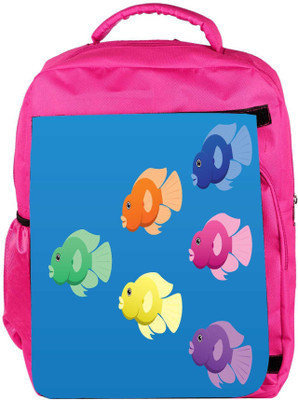 

Snoogg Eco Friendly Canvas A Vector Image Of Jellybean Or Parrot Cichlid Fish In Bright Colours Backpack Rucksack School Travel Unisex Casual Canvas Bag Bookbag Satchel 5 L Backpack(Pink)