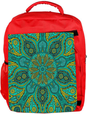 

Snoogg Eco Friendly Canvas Ornamental Lace Pattern Backpack Rucksack School Travel Unisex Casual Canvas Bag Bookbag Satchel 5 L Backpack(Red)