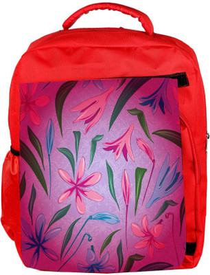 

Snoogg Eco Friendly Canvas Colorful Petals Designer Backpack Rucksack School Travel Unisex Casual Canvas Bag Bookbag Satchel 5 L Backpack(Red)