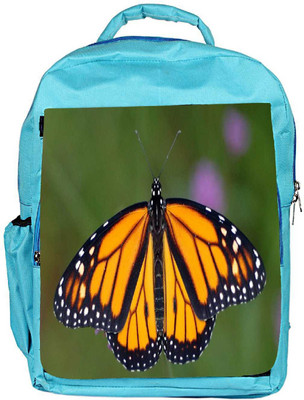 

Snoogg Eco Friendly Canvas Monarch Butterfly Designer Backpack Rucksack School Travel Unisex Casual Canvas Bag Bookbag Satchel 5 L Backpack(Blue)