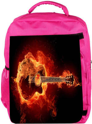 

Snoogg Eco Friendly Canvas Guitar On Fire Designer Backpack Rucksack School Travel Unisex Casual Canvas Bag Bookbag Satchel 5 L Backpack(Pink)