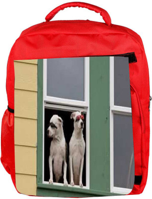 

Snoogg Eco Friendly Canvas Smart Dogs Designer Backpack Rucksack School Travel Unisex Casual Canvas Bag Bookbag Satchel 5 L Backpack(Red)