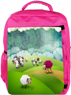 

Snoogg Eco Friendly Canvas Crazy Sheep Designer Backpack Rucksack School Travel Unisex Casual Canvas Bag Bookbag Satchel 5 L Backpack(Pink)