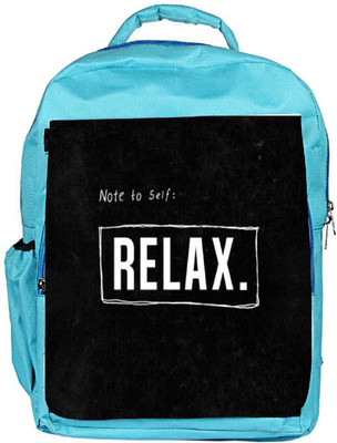 

Snoogg Eco Friendly Canvas Note To Self : Relax Backpack Rucksack School Travel Unisex Casual Canvas Bag Bookbag Satchel 5 L Backpack(Blue)