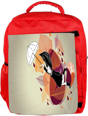 

Snoogg Eco Friendly Canvas Girl With White Umbrella Designer Backpack Rucksack School Travel Unisex Casual Canvas Bag Bookbag Satchel 5 L Backpack(Red)
