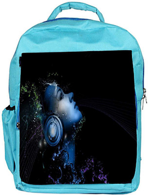 

Snoogg Eco Friendly Canvas Light Headphones Designer Backpack Rucksack School Travel Unisex Casual Canvas Bag Bookbag Satchel 5 L Backpack(Blue)