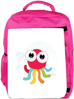 

Snoogg Eco Friendly Canvas Cute Little Octopus Backpack Rucksack School Travel Unisex Casual Canvas Bag Bookbag Satchel 5 L Backpack(Pink)