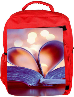 

Snoogg Eco Friendly Canvas Bookmark Love Heart Backpack Rucksack School Travel Unisex Casual Canvas Bag Bookbag Satchel 5 L Backpack(Red)