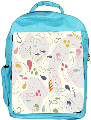 

Snoogg Eco Friendly Canvas Fish World Designer Backpack Rucksack School Travel Unisex Casual Canvas Bag Bookbag Satchel 5 L Backpack(Blue)