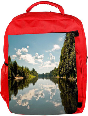 

Snoogg Eco Friendly Canvas Abstract Sea And Trees Designer Backpack Rucksack School Travel Unisex Casual Canvas Bag Bookbag Satchel 5 L Backpack(Red)