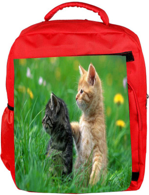 

Snoogg Eco Friendly Canvas Pair Of Cats Designer Backpack Rucksack School Travel Unisex Casual Canvas Bag Bookbag Satchel 5 L Backpack(Red)