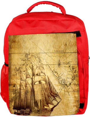 

Snoogg Eco Friendly Canvas Navigator'S Map Designer Backpack Rucksack School Travel Unisex Casual Canvas Bag Bookbag Satchel 5 L Backpack(Red)