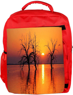 

Snoogg Eco Friendly Canvas Trees In Lake Designer Backpack Rucksack School Travel Unisex Casual Canvas Bag Bookbag Satchel 5 L Backpack(Red)