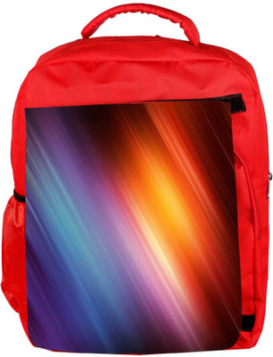 

Snoogg Eco Friendly Canvas Abstract Rays Of Color Designer Backpack Rucksack School Travel Unisex Casual Canvas Bag Bookbag Satchel 5 L Backpack(Red)