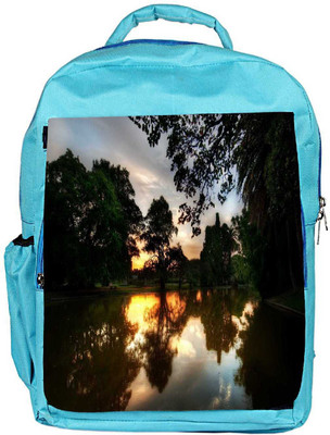 

Snoogg Eco Friendly Canvas Evening At Lake Side Designer Backpack Rucksack School Travel Unisex Casual Canvas Bag Bookbag Satchel 5 L Backpack(Blue)