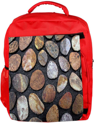 

Snoogg Eco Friendly Canvas Pebble Stones Designer Backpack Rucksack School Travel Unisex Casual Canvas Bag Bookbag Satchel 5 L Backpack(Red)