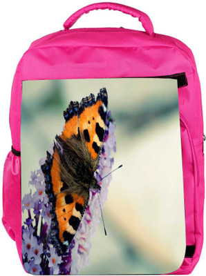 

Snoogg Eco Friendly Canvas Butterfly In White Flower Designer Backpack Rucksack School Travel Unisex Casual Canvas Bag Bookbag Satchel 5 L Backpack(Pink)