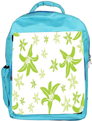 

Snoogg Eco Friendly Canvas Green Petals Designer Backpack Rucksack School Travel Unisex Casual Canvas Bag Bookbag Satchel 5 L Backpack(Blue)