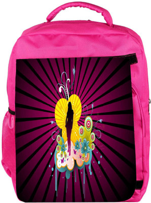 

Snoogg Eco Friendly Canvas Black Lady Designer Backpack Rucksack School Travel Unisex Casual Canvas Bag Bookbag Satchel 5 L Backpack(Pink)