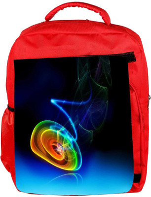 

Snoogg Eco Friendly Canvas Neon Circles Designer Backpack Rucksack School Travel Unisex Casual Canvas Bag Bookbag Satchel 5 L Backpack(Red, Black)