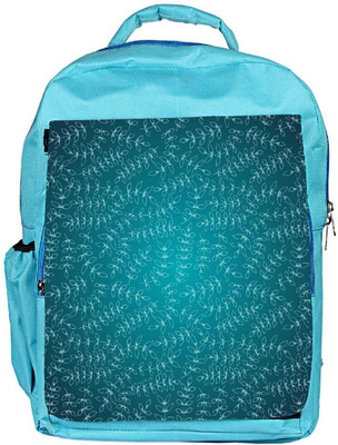 

Snoogg Eco Friendly Canvas White Small Leaves Designer Backpack Rucksack School Travel Unisex Casual Canvas Bag Bookbag Satchel 5 L Backpack(Blue)