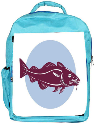 

Snoogg Eco Friendly Canvas Atlantic Codfish Retro Backpack Rucksack School Travel Unisex Casual Canvas Bag Bookbag Satchel 5 L Backpack(Blue)