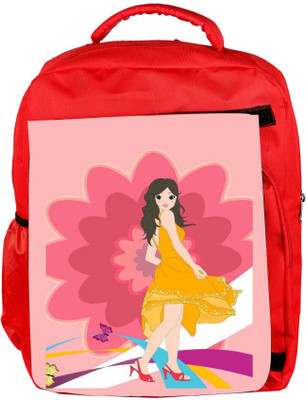 

Snoogg Eco Friendly Canvas Urban Girl 2825 Backpack Rucksack School Travel Unisex Casual Canvas Bag Bookbag Satchel 5 L Backpack(Red)