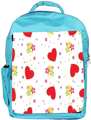 

Snoogg Eco Friendly Canvas Red Heart White Pattern Designer Backpack Rucksack School Travel Unisex Casual Canvas Bag Bookbag Satchel 5 L Backpack(Blue)