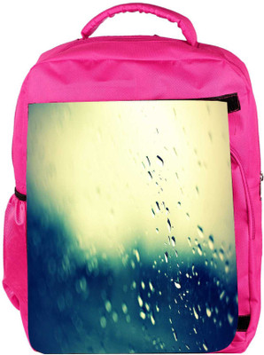 

Snoogg Eco Friendly Canvas Water Drops Designer Backpack Rucksack School Travel Unisex Casual Canvas Bag Bookbag Satchel 5 L Backpack(Pink)