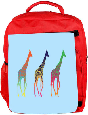 

Snoogg Eco Friendly Canvas Neon Giraffes 2666 Backpack Rucksack School Travel Unisex Casual Canvas Bag Bookbag Satchel 5 L Backpack(Red)