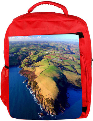 

Snoogg Eco Friendly Canvas Island Around The Ocean Designer Backpack Rucksack School Travel Unisex Casual Canvas Bag Bookbag Satchel 5 L Backpack(Red)