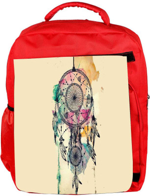 

Snoogg Eco Friendly Canvas Dream Catcher Colourful Backpack Rucksack School Travel Unisex Casual Canvas Bag Bookbag Satchel 5 L Backpack(Red)