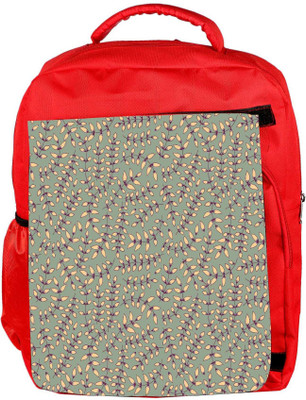 

Snoogg Eco Friendly Canvas Cream Small Leaves Designer Backpack Rucksack School Travel Unisex Casual Canvas Bag Bookbag Satchel 5 L Backpack(Red)