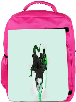 

Snoogg Eco Friendly Canvas Evil Mind Designer Backpack Rucksack School Travel Unisex Casual Canvas Bag Bookbag Satchel 5 L Backpack(Pink)