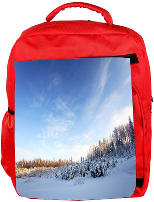 

Snoogg Eco Friendly Canvas Sunlight And Snow Designer Backpack Rucksack School Travel Unisex Casual Canvas Bag Bookbag Satchel 5 L Backpack(Red)