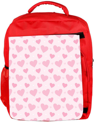 

Snoogg Eco Friendly Canvas Lite Pink Heart Pattern Designer Backpack Rucksack School Travel Unisex Casual Canvas Bag Bookbag Satchel 5 L Backpack(Red)