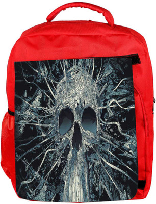 

Snoogg Eco Friendly Canvas Black Skull Designer Backpack Rucksack School Travel Unisex Casual Canvas Bag Bookbag Satchel 5 L Backpack(Red)