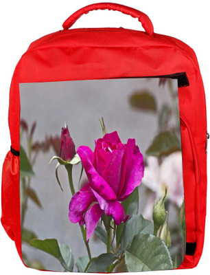 

Snoogg Eco Friendly Canvas Dark Pink Rose Flower Backpack Rucksack School Travel Unisex Casual Canvas Bag Bookbag Satchel 5 L Backpack(Red)