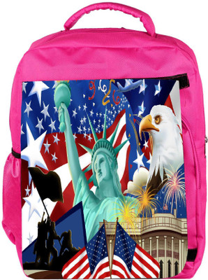 

Snoogg Eco Friendly Canvas America Wallpaper Designer Backpack Rucksack School Travel Unisex Casual Canvas Bag Bookbag Satchel 5 L Backpack(Pink)