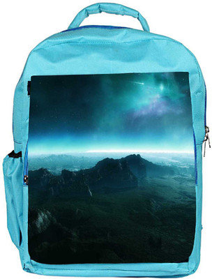 

Snoogg Eco Friendly Canvas Neon Planet Designer Backpack Rucksack School Travel Unisex Casual Canvas Bag Bookbag Satchel 5 L Backpack(Blue)