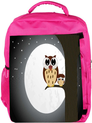 

Snoogg Eco Friendly Canvas Owl Sit On Branch With Baby Owl Backpack Rucksack School Travel Unisex Casual Canvas Bag Bookbag Satchel 5 L Backpack(Pink)