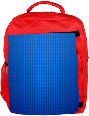

Snoogg Eco Friendly Canvas Checks Blue Pattern Design Designer Backpack Rucksack School Travel Unisex Casual Canvas Bag Bookbag Satchel 5 L Backpack(Red)