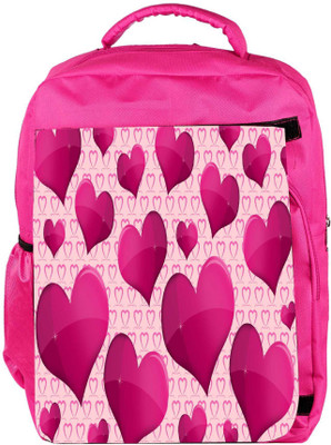 

Snoogg Eco Friendly Canvas Shining Heart Designer Backpack Rucksack School Travel Unisex Casual Canvas Bag Bookbag Satchel 5 L Backpack(Pink)