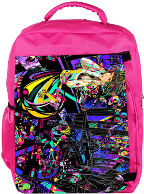 

Snoogg Eco Friendly Canvas Music Train 2887 Backpack Rucksack School Travel Unisex Casual Canvas Bag Bookbag Satchel 5 L Backpack(Pink)