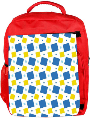 

Snoogg Eco Friendly Canvas Blue And Yellow Blocks Designer Backpack Rucksack School Travel Unisex Casual Canvas Bag Bookbag Satchel 5 L Backpack(Red)