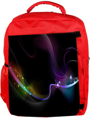 

Snoogg Eco Friendly Canvas Wavy Neon Ribbon Designer Backpack Rucksack School Travel Unisex Casual Canvas Bag Bookbag Satchel 5 L Backpack(Red)