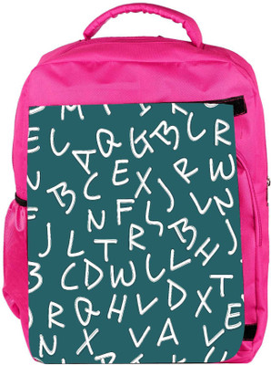 

Snoogg Eco Friendly Canvas Alphabets Designer Backpack Rucksack School Travel Unisex Casual Canvas Bag Bookbag Satchel 5 L Backpack(Pink)
